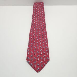 Vineyard Vines Mens Bull Bear Stock Market Wall Street Silk Red Neck Tie